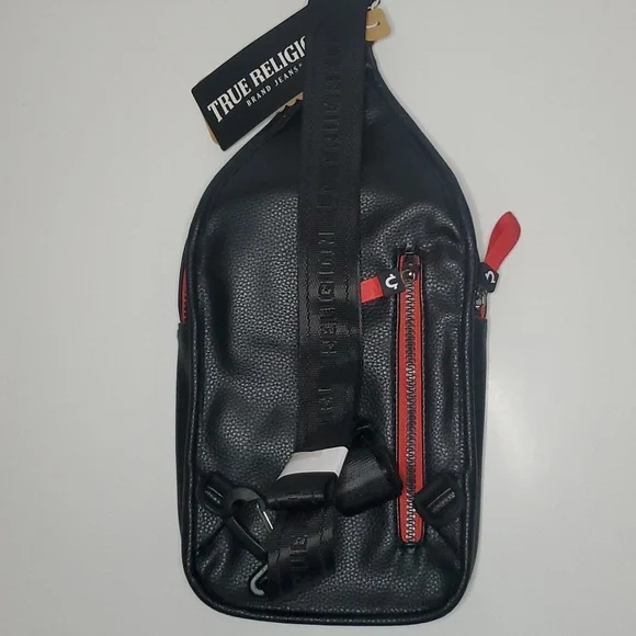 True Religion Stovall PU Horseshoe Logo Shoulder Sling Bag Faux Leather, new. - Picture 8 of 15